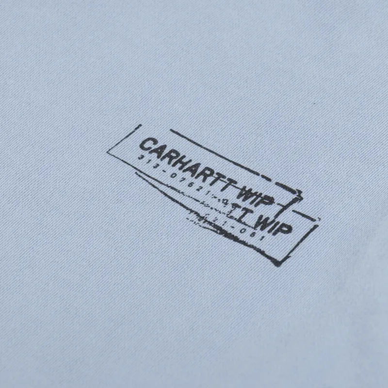 Carhartt WIP Mens Stamp Sweatshirt Misty Sky Blue Black