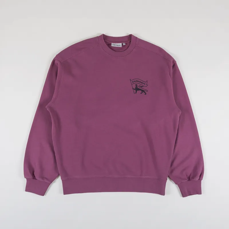 Carhartt WIP Stamp Sweat Dusty Fuchsia Black-1