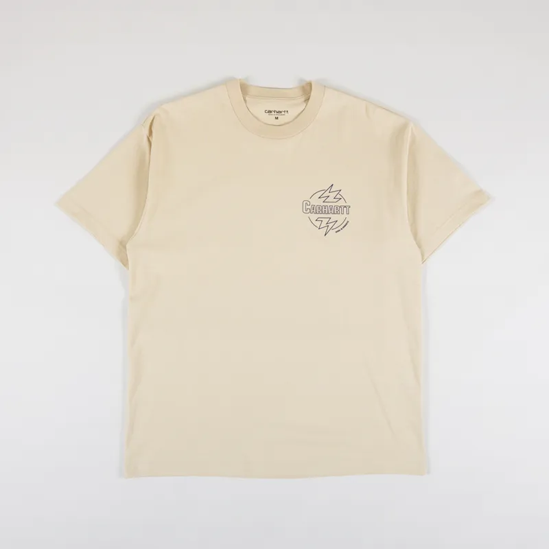 Carhartt WIP Ablaze T Shirt Cornsilk Air Force Blue-1