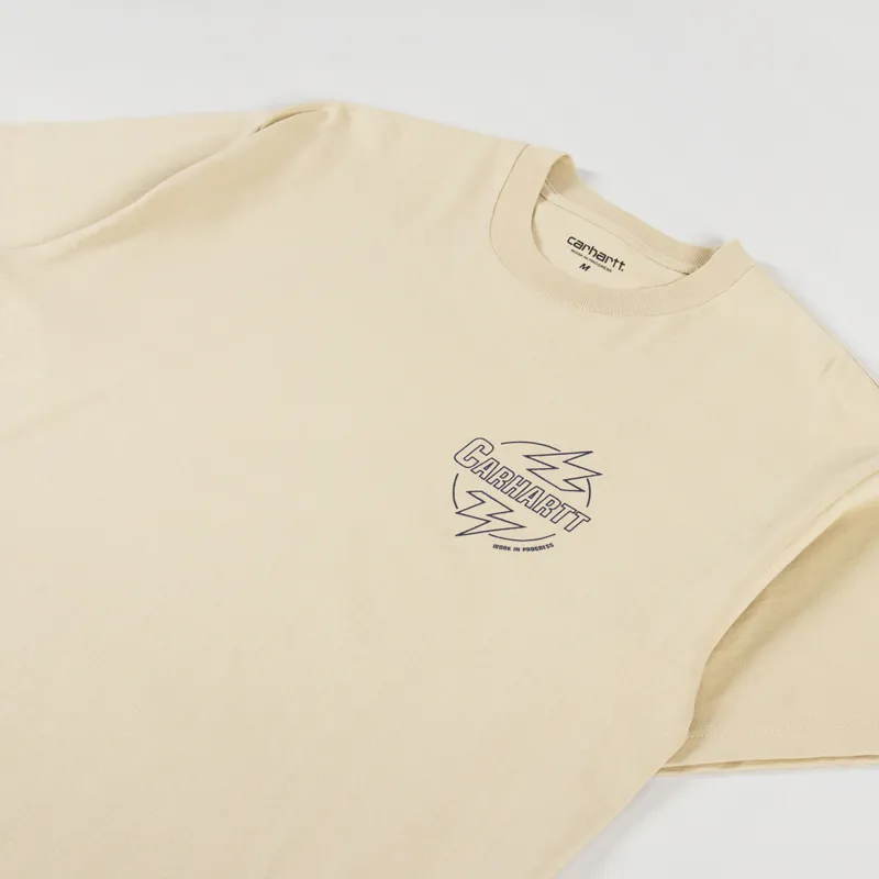 Carhartt WIP Ablaze T Shirt Cornsilk Air Force Blue-3