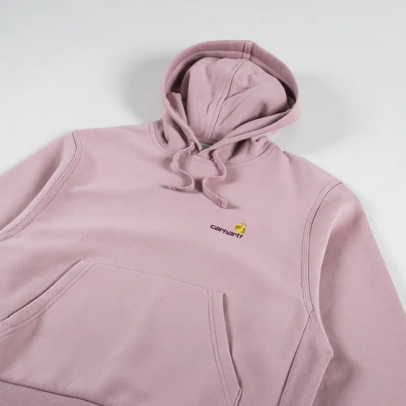Carhartt WIP Womens Hooded American Script Sweat Glassy Pink-6