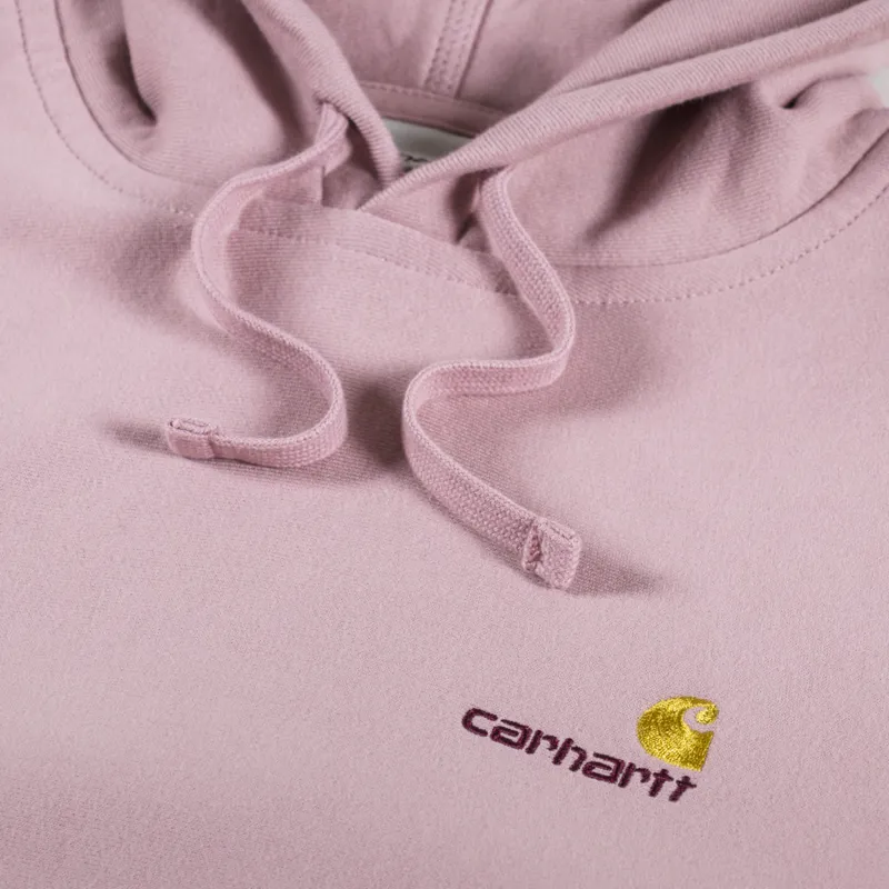 Carhartt WIP Womens Hooded American Script Sweat Glassy Pink-9