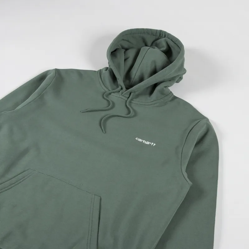 Carhartt WIP Hooded Script Embroidery Sweat Park White-2