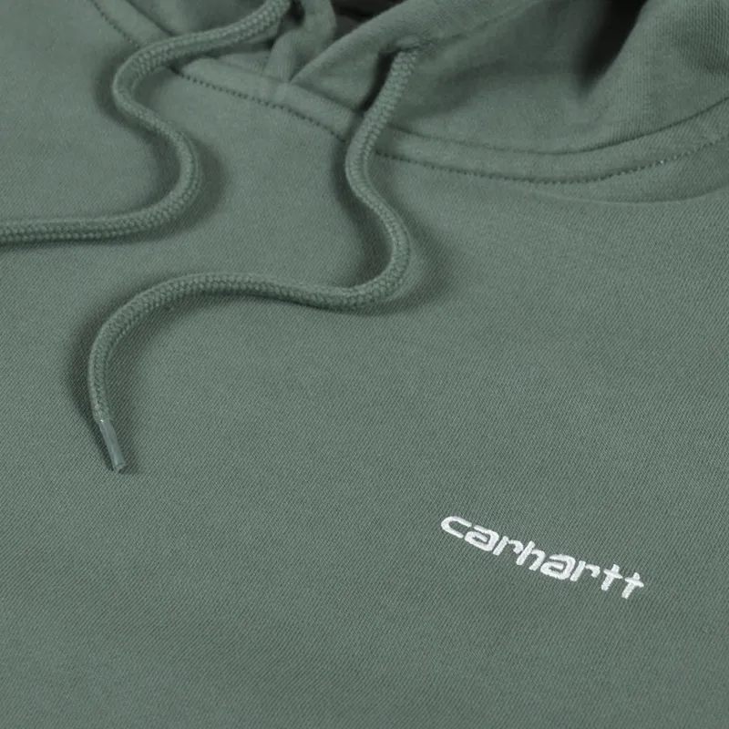 Carhartt WIP Hooded Script Embroidery Sweat Park White-4