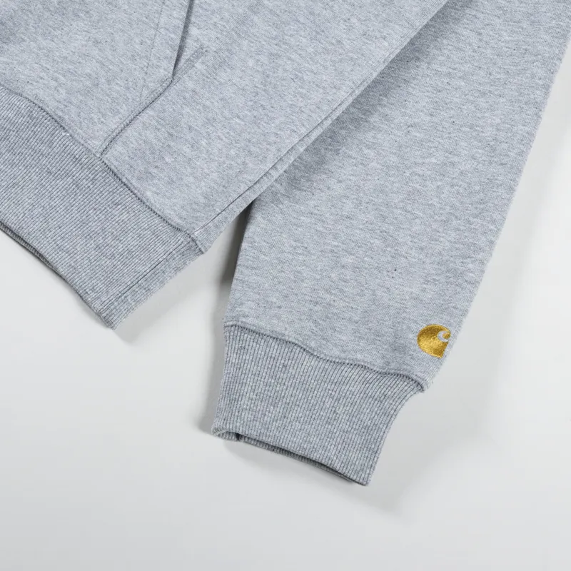 Carhartt WIP Hooded Chase Sweat Grey Heather Gold-5