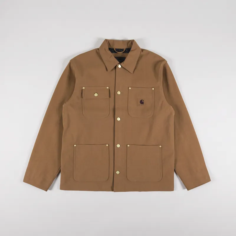Carhartt WIP Mens Suede Michigan Chore Coat Hamilton Brown