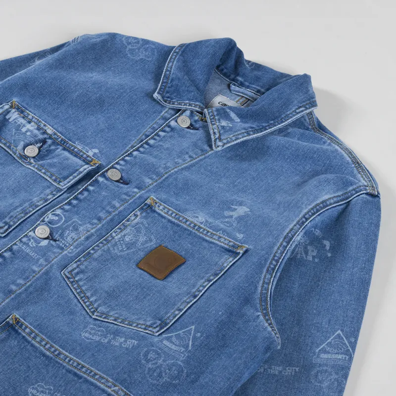 Carhartt WIP Stamp Jacket Blue Bleached-2