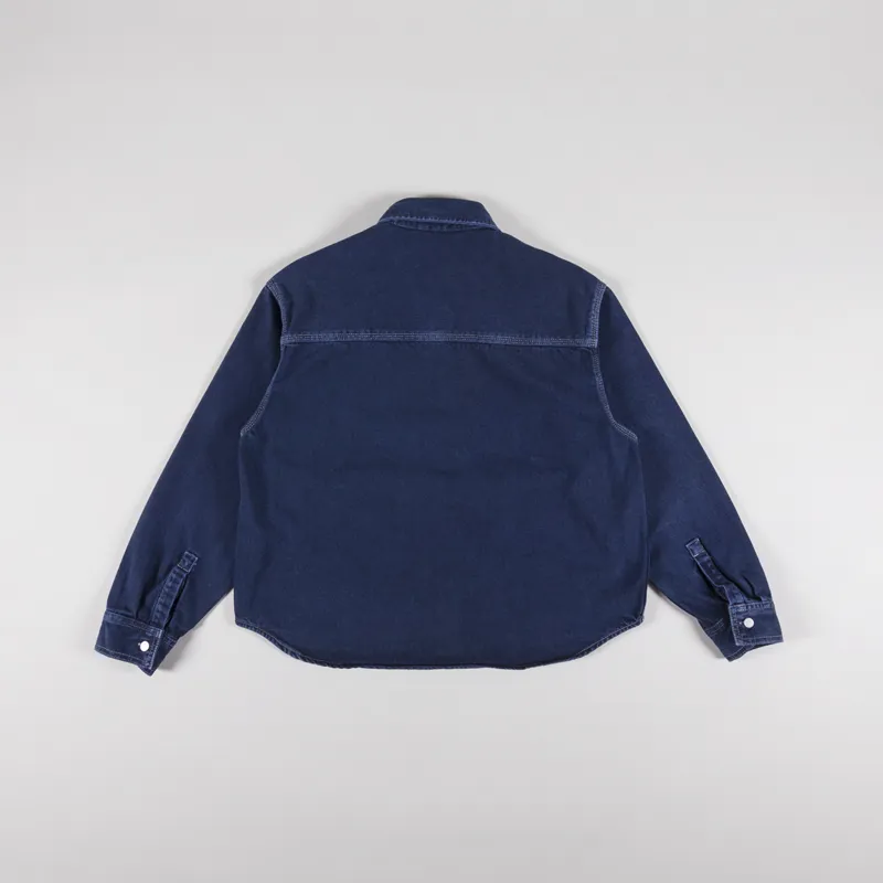 Carhartt WIP Womens Georgia Shirt Jac Air Force Blue Stone Dyed-5