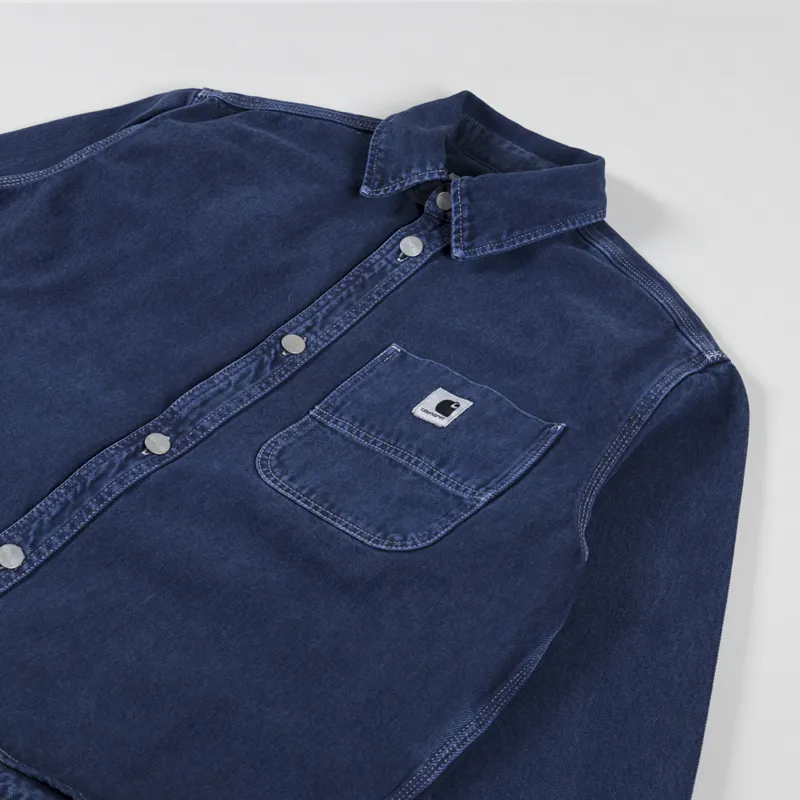 Carhartt WIP Womens Georgia Shirt Jac Air Force Blue Stone Dyed-6
