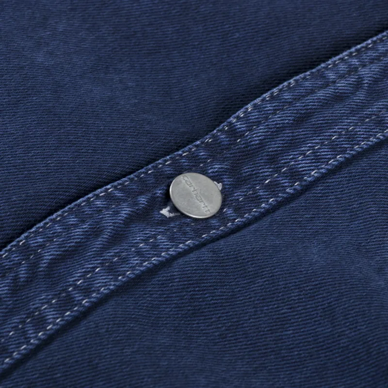 Carhartt WIP Womens Georgia Shirt Jac Air Force Blue Stone Dyed-9