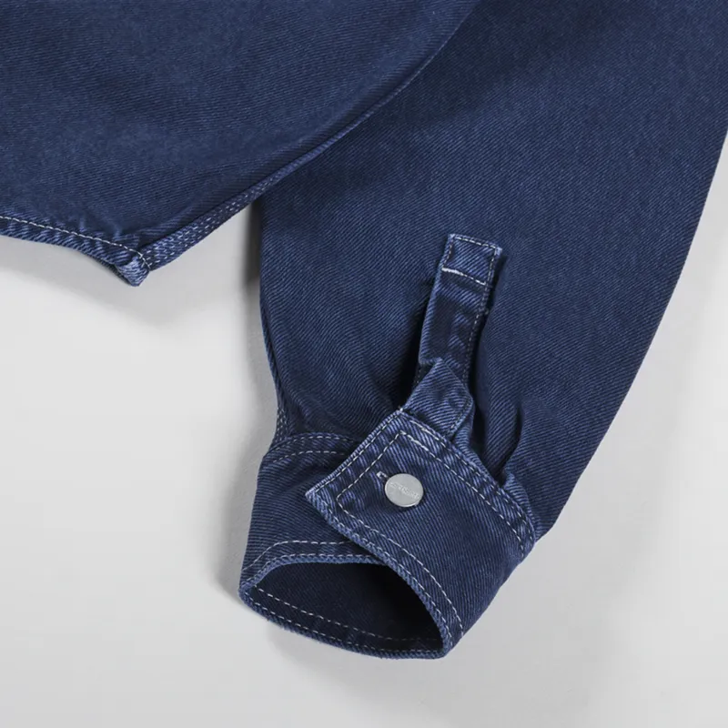 Carhartt WIP Womens Georgia Shirt Jac Air Force Blue Stone Dyed-11