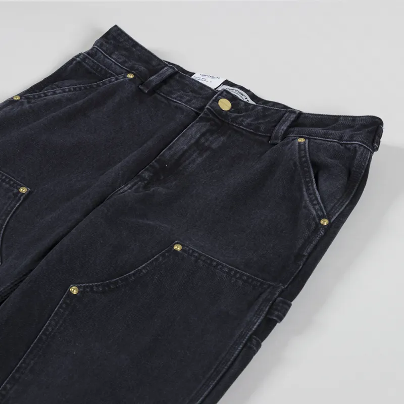 Carhartt WIP Womens Nashua Double Knee Pant Black Stone Washed-8