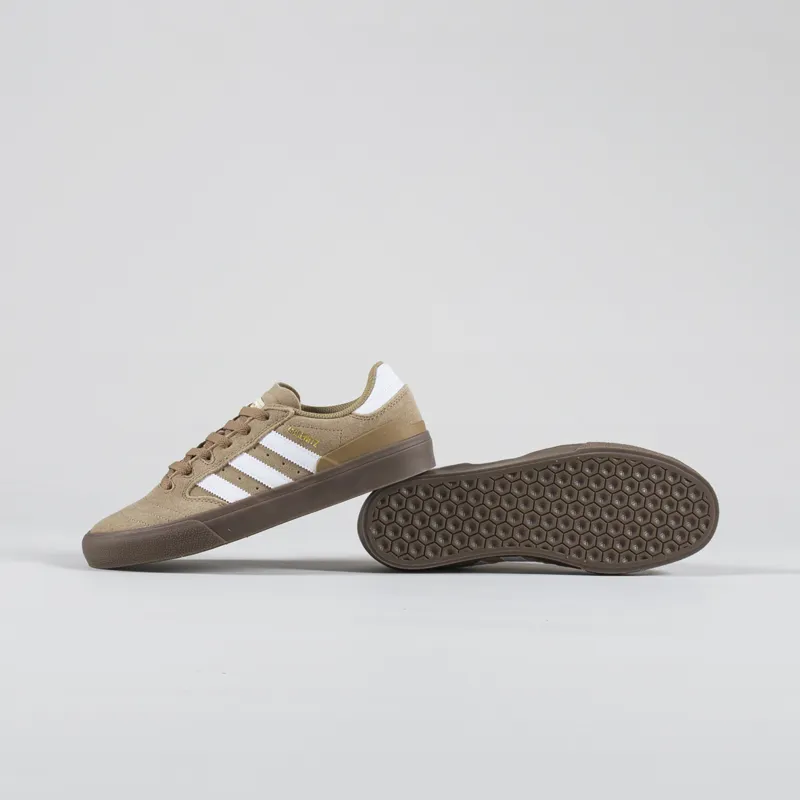 Adidas Skateboarding Busenitz Vulc II Shoes Cardboard Chalk White Gold Metallic-2