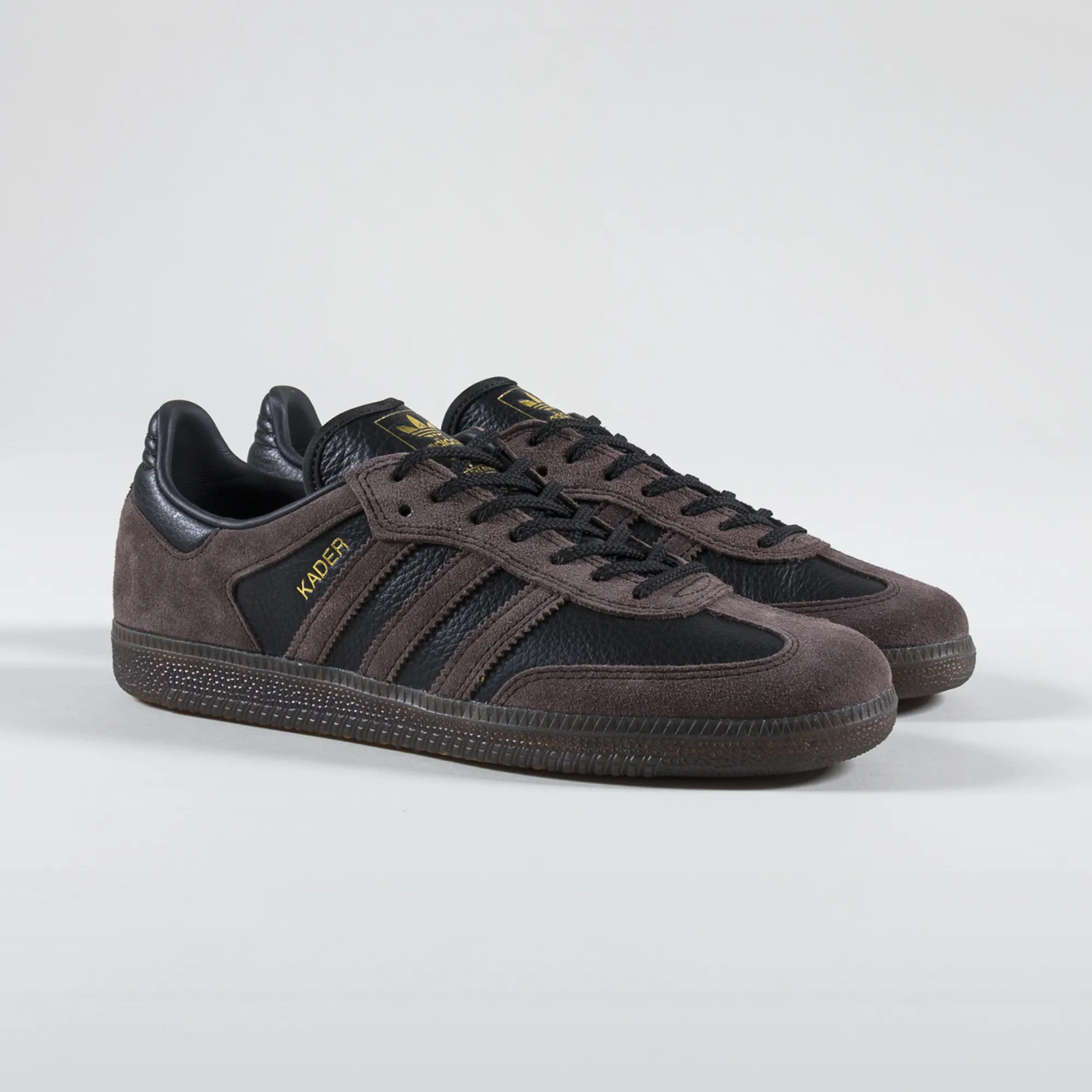 Adidas Skateboarding X Kader Samba ADV Mens Shoes Black Brown Gum Adidas Skateboarding X Kader Samba ADV Mens Shoes Black Brown Gum