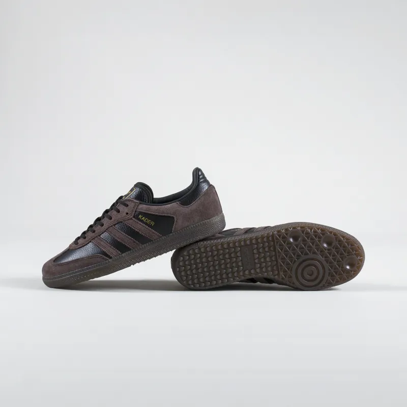 Adidas Skateboarding X Kader Samba ADV Mens Shoes Black Brown Gum