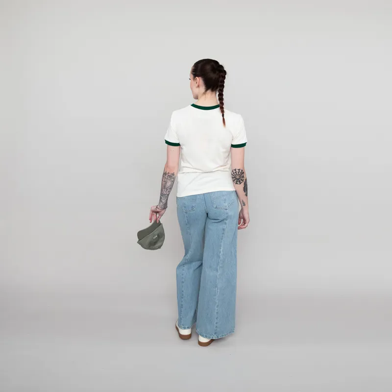 Deus Ex Machina Womens Faye Ringer T Shirt White Sand-3