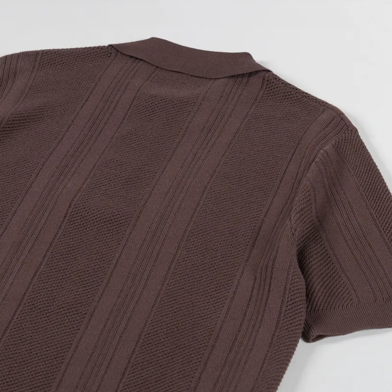 Fred Perry Crochet Knit Shirt Carrington Brick-2