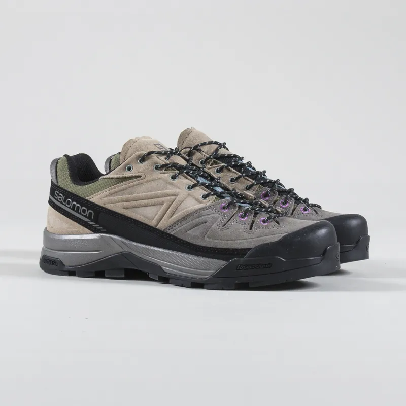 Salomon X-ALP Leather Shoes Pewter Vintage Khaki Black