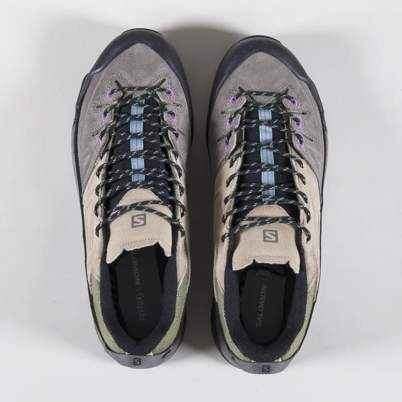 Salomon X-ALP Leather Shoes Pewter Vintage Khaki Black-1