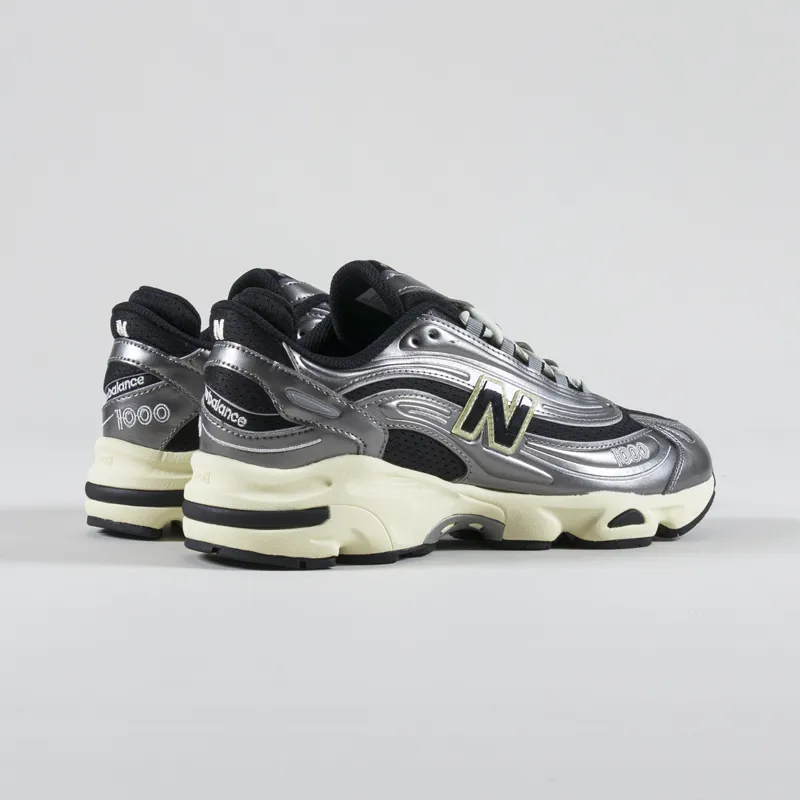 New Balance Mens 90s 1000SL Shoes Silver Grey Metallic Black