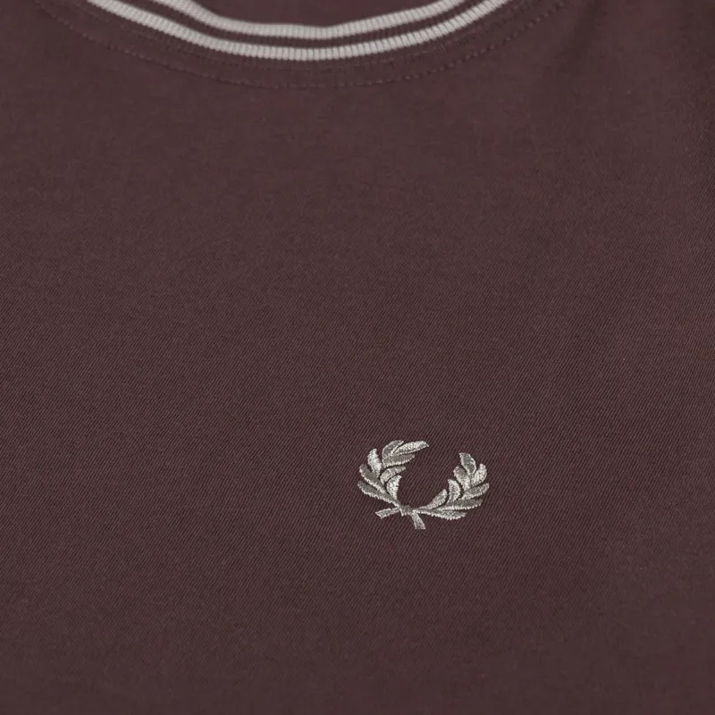 Fred Perry Twin Tipped T Shirt Brick Warm Grey-3