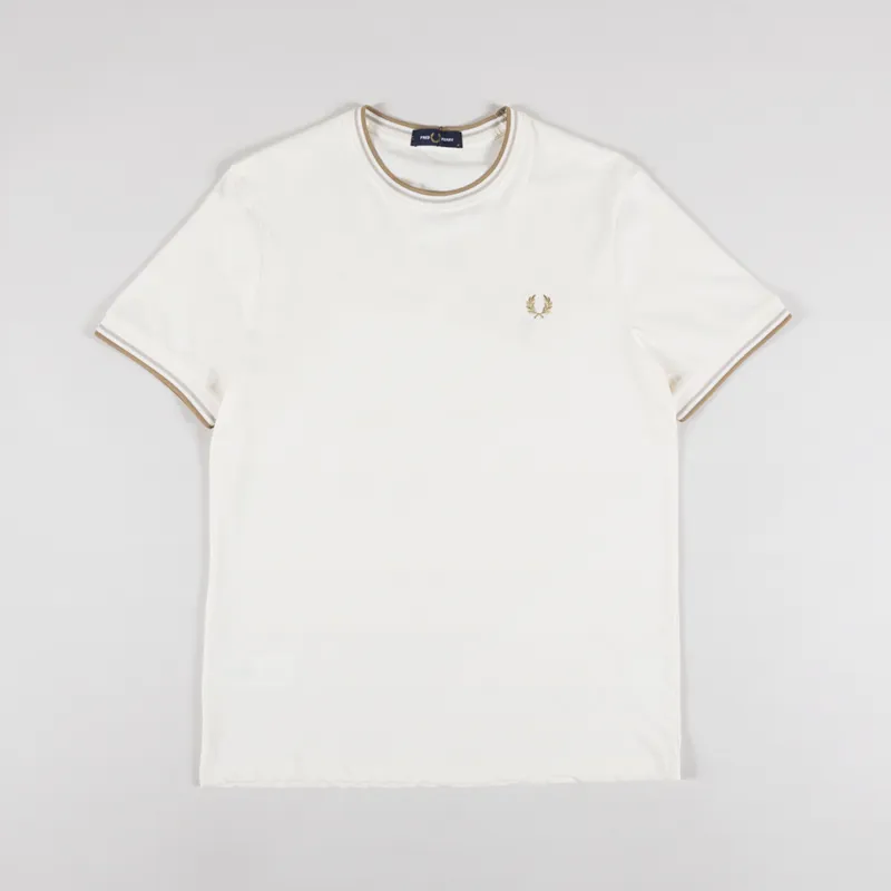 Fred Perry Twin Tipped T Shirt Ecru Oat