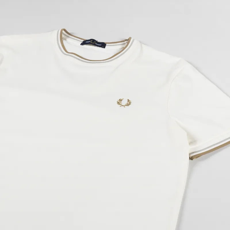 Fred Perry Twin Tipped T Shirt Ecru Oat-1