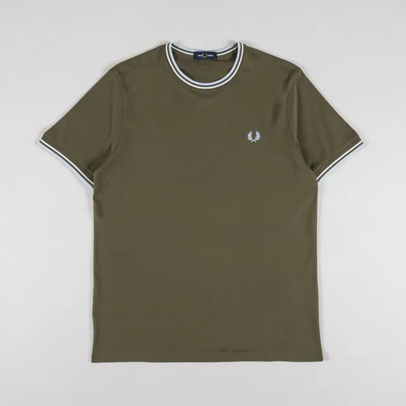 Fred Perry Twin Tipped T Shirt Green Snow Ice