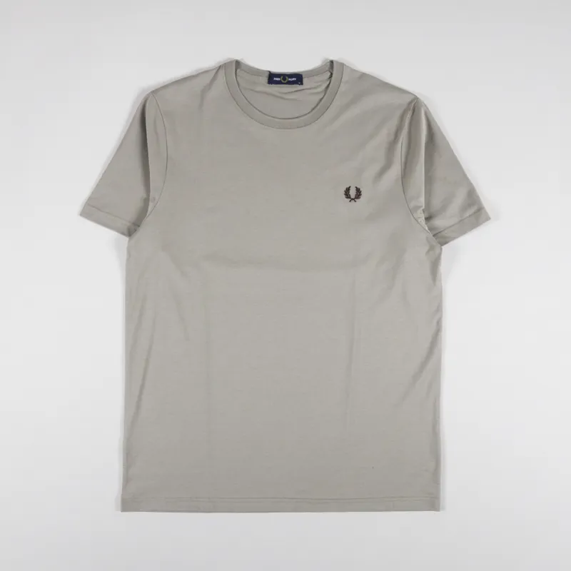 Fred Perry Crew Neck T Shirt Warm Grey Brick