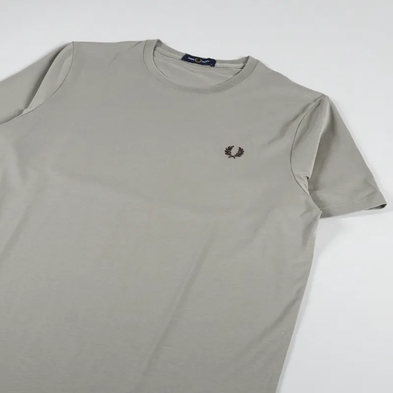 Fred Perry Crew Neck T Shirt Warm Grey Brick-1