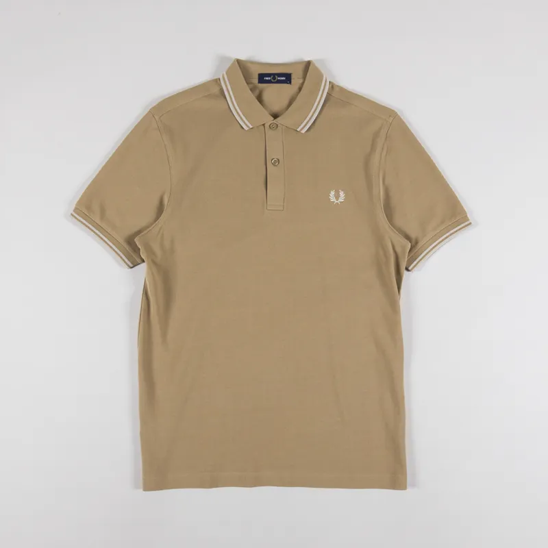 Fred Perry Twin Tipped Polo Shirt Warmstone Oatmeal