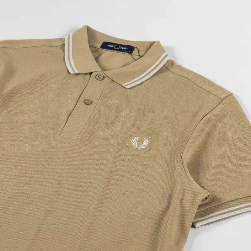 Fred Perry Twin Tipped Polo Shirt Warmstone Oatmeal-2