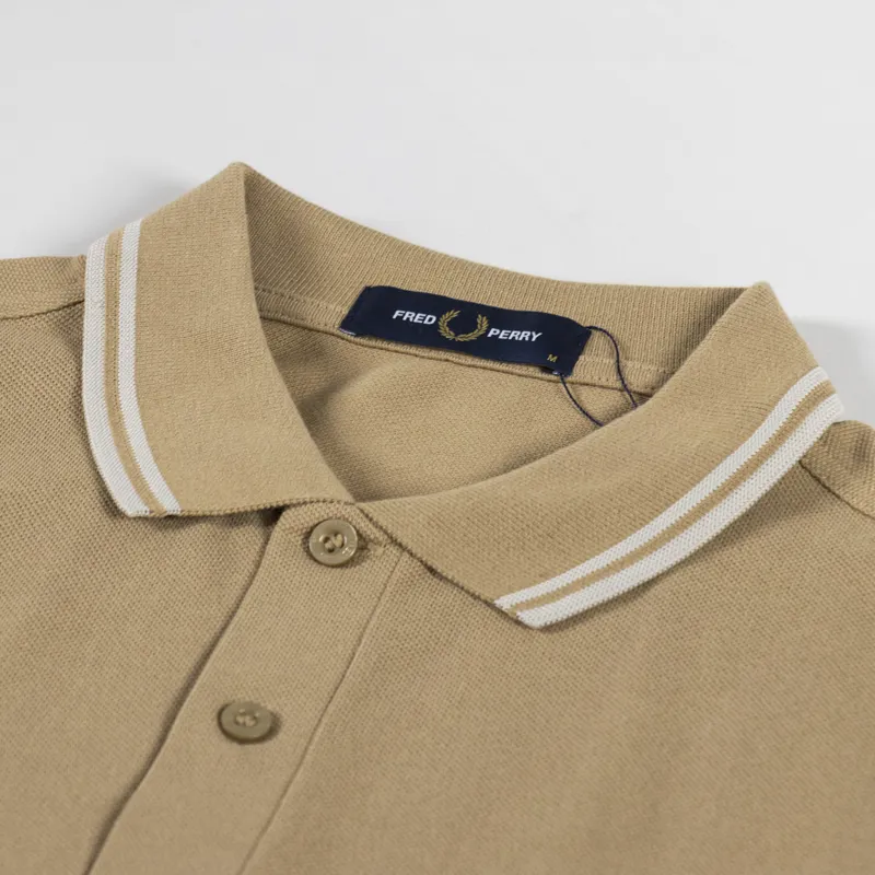 Fred Perry Twin Tipped Polo Shirt Warmstone Oatmeal-4