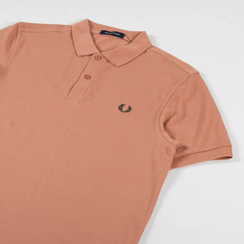 Fred Perry Plain Shirt Light Rust Green-1