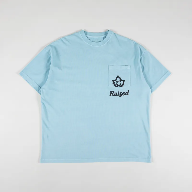 Raised Factory Crew T Shirt Sky-1
