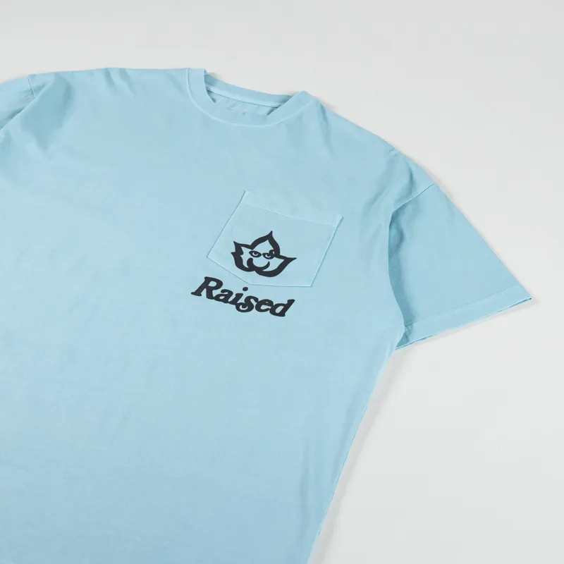 Raised Factory Crew T Shirt Sky-3