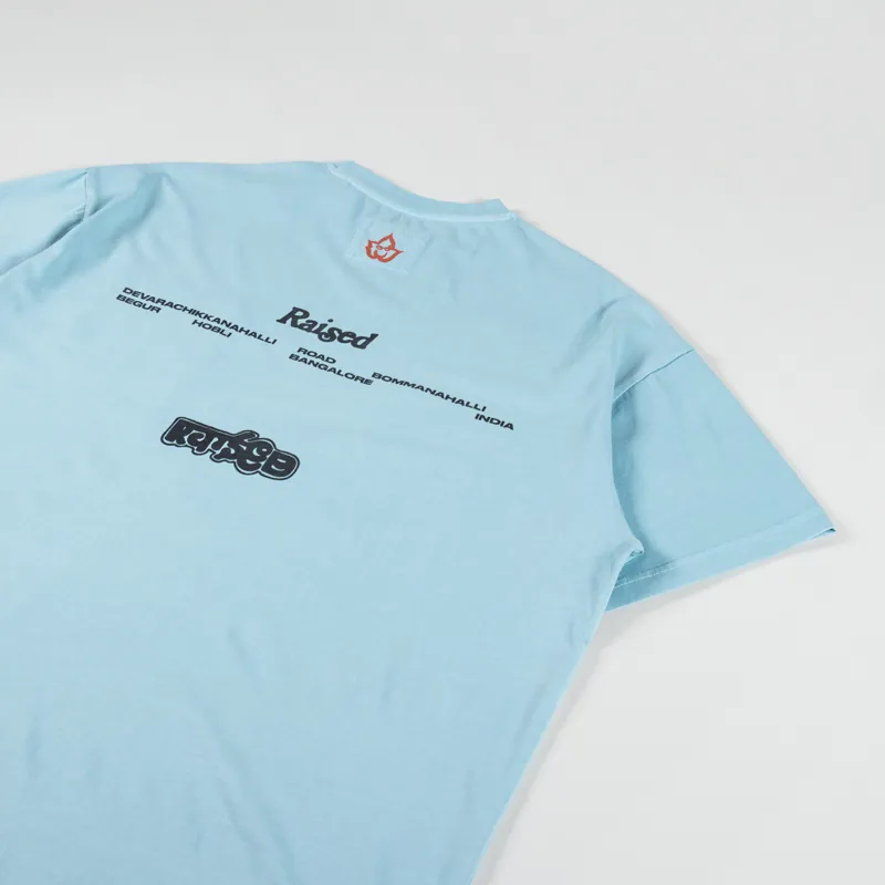 Raised Factory Crew T Shirt Sky-2
