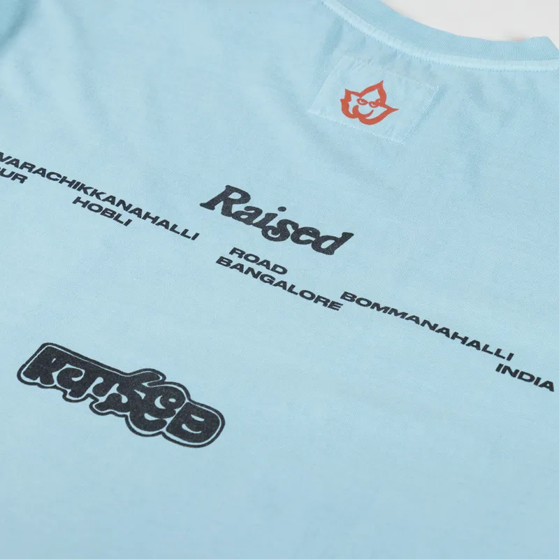 Raised Factory Crew T Shirt Sky-4