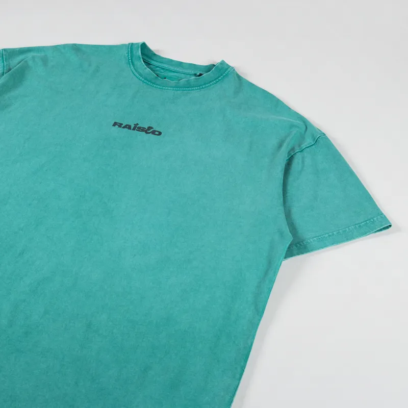 Raised OM Crew T Shirt Aqua-2