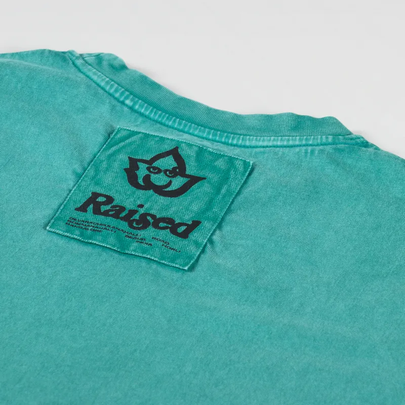 Raised OM Crew T Shirt Aqua-5