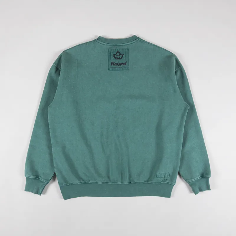Raised Relaxed Crew Sweat Aqua-1