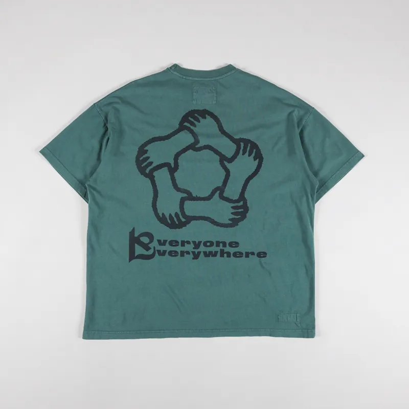 Raised Unity Crew T Shirt Aqua