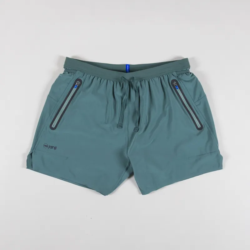Janji Mens 5 Inch AFO Middle Running Shorts Ultra Plateau Green