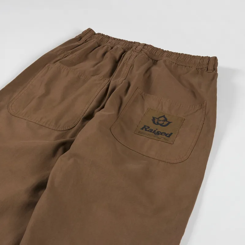 Raised Elasticated Fatigue Trousers Brown-3