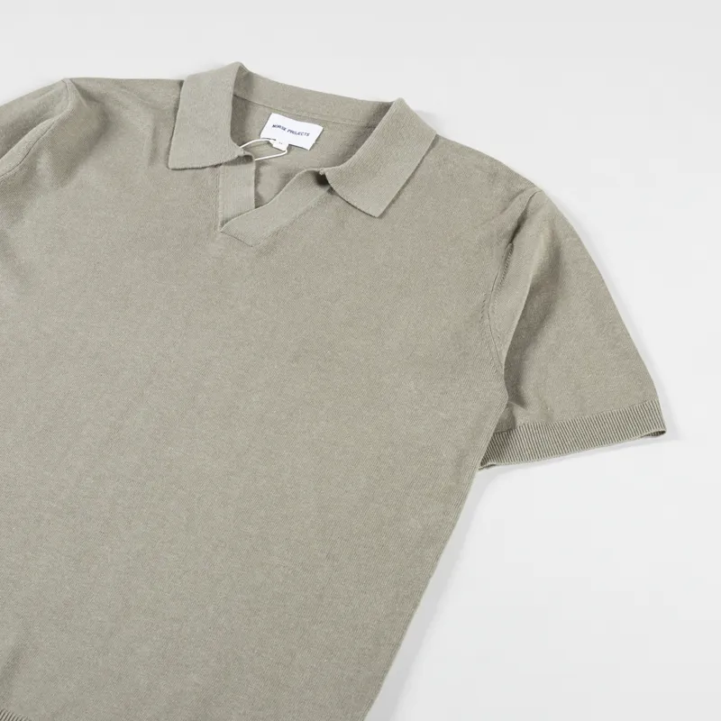 Norse Projects Leif Cotton Linen Polo Clay-1
