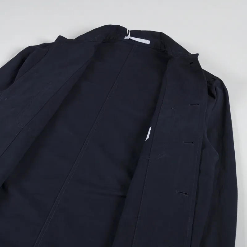 Norse Projects Tyge Cotton Linen Overshirt Dark Navy-4