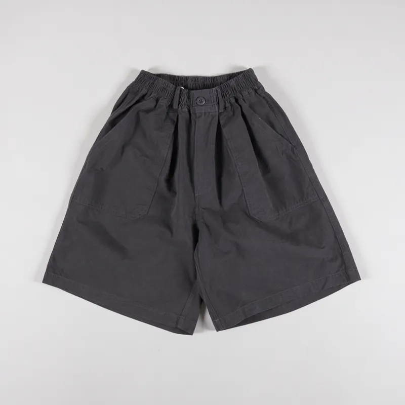 Kappy Design Unisex One Tuck Wide Fatigue Half Pants Charcoal