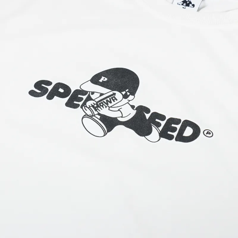 Pawa Speed Sports Mens Graphic Print Speed T Shirt Tee Cream