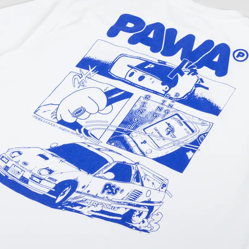 Pawa Speed Sports Mens Graphic Printed Racing T Shirt Tee White