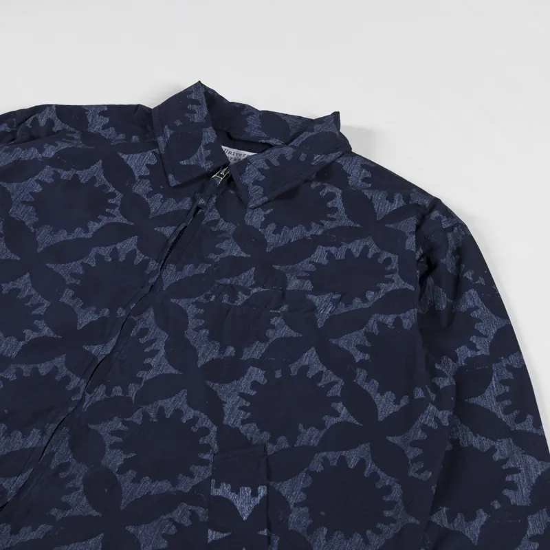 Universal Works Windcheater Sun Print Jacket Navy-3